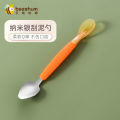 Beeshum Besham Double-ended Scraping Spoon Baby Learning Food Training Spoon Baby Feeding Spoon Baby Independent Feeding Spoon.