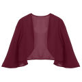 Womens 3/4 Sleeve Chiffon Cardigan Bolero Elegant Summer Ladies Wedding Wraps Shrug Bridal Bolero Long Shawl Evening Cover Up.