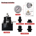 Fuel Inject Regulator With Boost Gauge High Pressure 8AN BLACK.