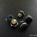 5Pcs- DC-022 ROUND Panel Mount Female 2.1mm 3 Pin DC022 5.5x2.1mm 5V 12V 24V DC Power Supply Socket Chassis Connector Adapters With Nut Kit For LED Strip Cables. 