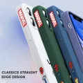 ZCSIBORUI for iPhone 14 Pro Max Marvel Superhero Square Edge Pattern Design Liquid Silicone Shockproof Phone Cases. 