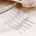 Box Chain Necklace Silver 925 Real Women Fine Jewelry Gift Female Men Girls 40 45 50 55 60 65 80 CM Necklace On The Neck.