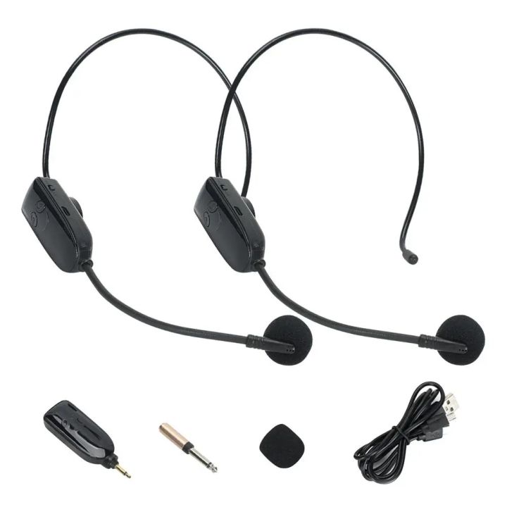 2.4g Head-mounted Wireless Microphone Plug Play Teacher Conference Speech Loudspeaker Mic System With Receiver Tour Guide Mic