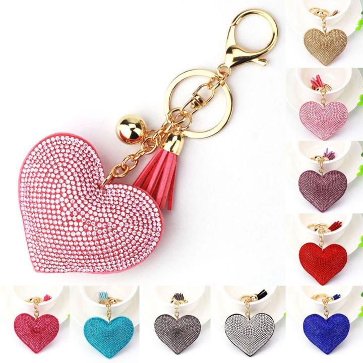 Heart%20Keychain%20Decorative%2014.5cm%20Heart-Shaped%20Keyring%20Pendant%20Alloy%20Sparkling%20%20Keychain%20for%20Accessorizing%20Personalization%20Women's%20Accessory%20Valentine's%20Gift%20Bag%20Decoration%20-%20Image%203
