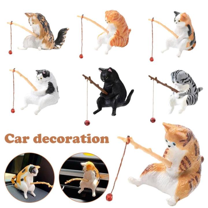 Fishing%20cat%20Car%20Interior%20Decoration%20Cute%20Resin%20With%20Pipe%20Glasses%20Auto%20Rearview%20Mirror%20Pendant%20Air%20outlet%20For%20Car%20Accessorie%20A9F6%20-%20Image%203