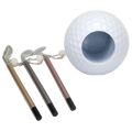 Mini Golf Ball Pen Bucket, Anti-Slip Base Pencil Holder Desk Organizer, with 3 Golf Pens Souvenir, for Women Men Golfer Durable Easy to Use. 
