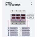 Din Rail 3 Phase Voltage Relay 380V Voltmeter Ammeter over and Under Voltage Monitor Relays Protector Adjust Current 63A.