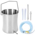 2L Health Stainless Steel Enema Bucket Suitable for Cleansing Reusable Constipation Cleaning Detoxification Cleansing Enema Set with 4 Nozzles. 