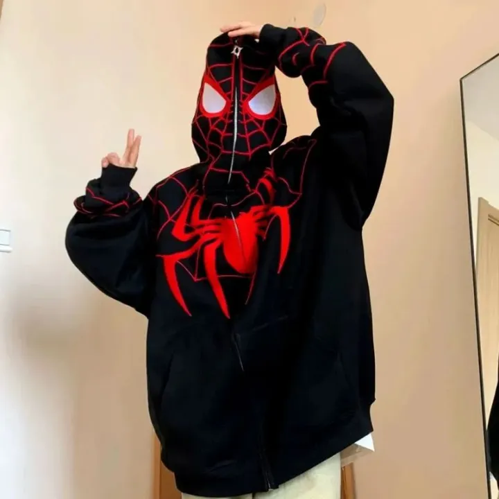American%20Spider-Man%20Sweatshirt%20Men's%20American%20Hiphop%20Heavy%20Stiff%20Cardigan%20Jacket%20Spring%20and%20Autumn%20Design%20Hoodie%20-%20Image%207