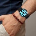 Leather Silicone Watch Band For Samsung Galaxy Watch 6 / 6 Classic.