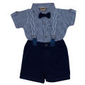 (HAVEit360) UK Brand Baby Boys Classic Party Dress Set (Shirt + Short Pant + Suspender + Bow Tie) For Age Range(0 Month - 5 Years)Baby Sizes / 6 Sizes. 