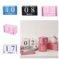 Retro MDF Wooden Perpetual Calendar Pastoral Style Month Display Building Blocks Calendar Eternal Blocks Perpetual Calendar Cube Calendar Photography Props. 