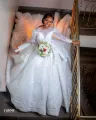Funyue Elegant Muslim Wedding Dress Luxury Chapel Train Gorgeous Ball Gown Bride Dress Plus Size Mariage 2023 New. 