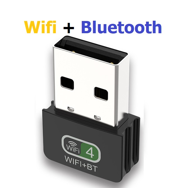 Wifi + Bluetooth 2 in 1 Network Adapter - 150mbps Dual Band Wireless Pc Adapter Wireless USB Bt WiFi 2 in 1 2.4g Wireless WiFi Bluetooth LV-UW06BT Dongle for PC Laptop Desktop