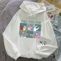 Sweater Hooded Girls' Spring and Autumn New Korean Style Cartoon Printed Student Pullover Top Middle and Big Children's Coat Fashion. 