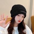 Winter Autumn Wool Knitted Beanie Hat For Women Girl Solid Color Outdoor Warm Baggy Skullcaps Casual Windproof Ski Bonnet. 