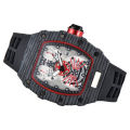 Hengbolong wood grain hollow men's watch new fashion business barrel quartz watch net red watch wholesale.