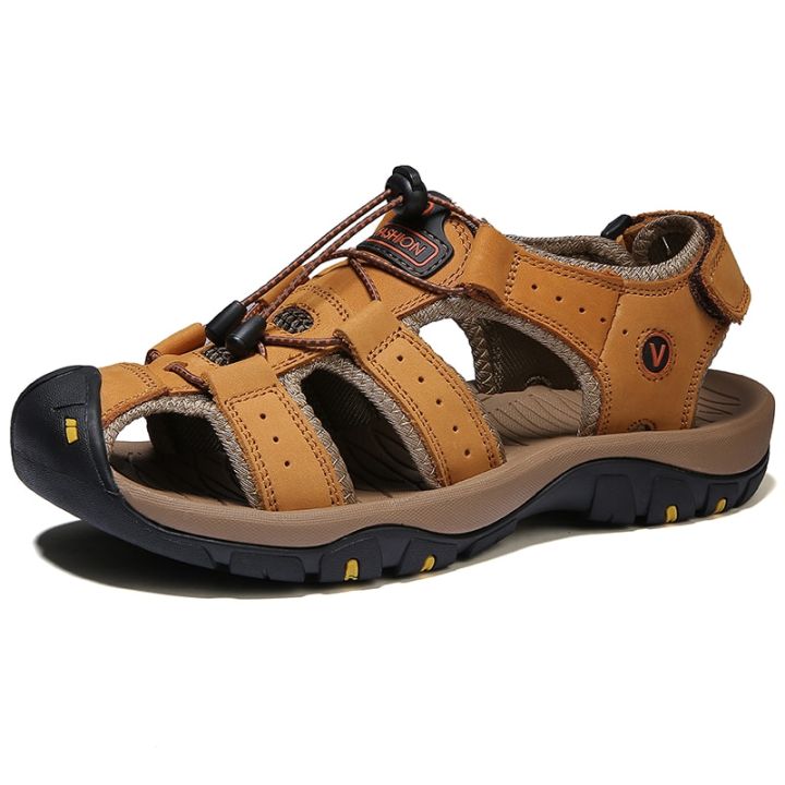 【Alien Alien】 Men's Sandals Summer Men Shoes Breathable Walking Beach Slippers Outdoor Sandals Flat Casual Male Shoes High Quality