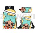 New Arrivals 3D Anime Toca Boca Backpack Teenagers Travel Women Bookbag Kawaii School Bag 16 Inch Toca Life World Game Bagpack.
