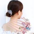 Bridesmaids Flower Comb Harmless to Scalp Flower Leaf Bridal Crystal Hair Ornaments. 