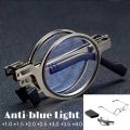 Metal Foldable Reading Glasses Men Anti-Blue Light Portable Presbyopia Spectacles Frame Cooling Glasses with Case +1.0 To +4.0.
