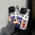 Trendy luxury label pattern cases iPhone15promax 1413 12 11 Pro Max cases iPhone12 iPhone11 Silicone Soft Shell Cover. 