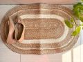 Jute Area Rug (20 inch x 32 inch) Door Mat Indoor Floor Mat Bohemian Hand Woven Geometric Carpet Chic Bedside Rugs for Living Room Bathroom Entryway. 