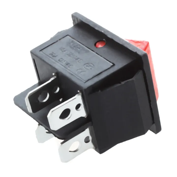 NXFDSIOZ%2016A/250VAC%2020A/125VAC%20Red%20Indicator%20Light%204%20Pin%20ON/OFF%20DPST%20Rocker%20Switch%204%20Pcs%20-%20Image%202