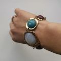 2023 New za Indian Vintage Bracelets Jewelry Women Bohemian Ethnic Statement Charm Retro Resin Stone Bracelet Female.