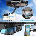 360° Rotatable Car Phone Holder Rearview Mount Cradle Navigation Bracket Retractable Car Stand. 
