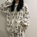 Kawaii Cartoon Pajama Sets Women Autumn Winter Flannel Sleepwear Women Pajamas Loung Pijama Mujer Night Wear For Women Homewear. 