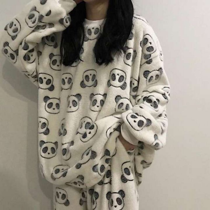 Kawaii%20Cartoon%20Pajama%20Sets%20Women%20Autumn%20Winter%20Flannel%20Sleepwear%20Women%20Pajamas%20Loung%20Pijama%20Mujer%20Night%20Wear%20For%20Women%20Homewear%20-%20Image%202