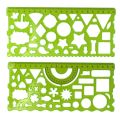 Plastic Templates Drawing Geometric Shape Rulers Triangle Circle Drawing for Student Kid Ruler Set (2 pcs, Random Color).