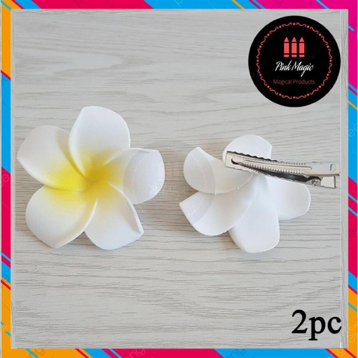 Artificial Kathgolap Hair Clip for Girls and Women - 2pc (White)