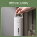 MAYTTO Boiling Water Cup Electric Heating Cup Portable Thermos Bottle 304 Stainless Steel Bottle Vacuum Flask Thermos Bottle 500ML Water Bottle Temperature Display Digital LED Cup. 