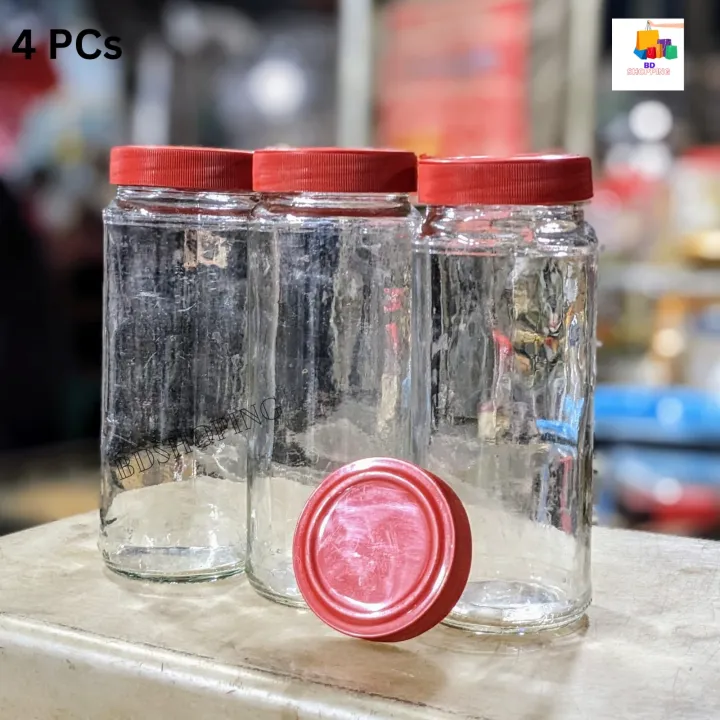 Good%20Quality%20600Ml%20-%2004%20Pcs%20Glass%20Jar%20For%20Kitchen%20&%20Dining.%20Glassware%20Food%20Container%20With%20New%20Cap:%20Store%20Your%20Food%20Items%20Securely%20With%20This%20Set%20Of%204%20High-Quality%20600Ml%20Glass%20Jars%20-%20Image%204