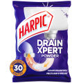 Harpic Drain Cleaning Xpert Powder 50g, Unblocks Clogged Bathroom, Kitchen & Shower Sink in 30 minutes, Clears Drainpipes, Melts Hair & Grease, Effective Sink and Drain Pipe Cleaner & Blockage Remover. 