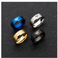 Laser logo men's superman stainless steel ring superhero trendy men's jewelry wholesale.