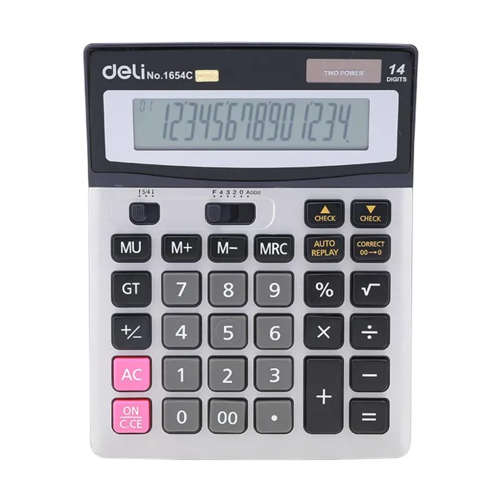 12 Digits Deli 1654C Solar 12 Digit Calculator | Daraz.com.bd
