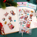 1/5/10Pcs Festival Gift 3D Bubble Sticker Cartoon Santa Claus Bell Puffy Stickers New Year Sticky Decor For Kid.