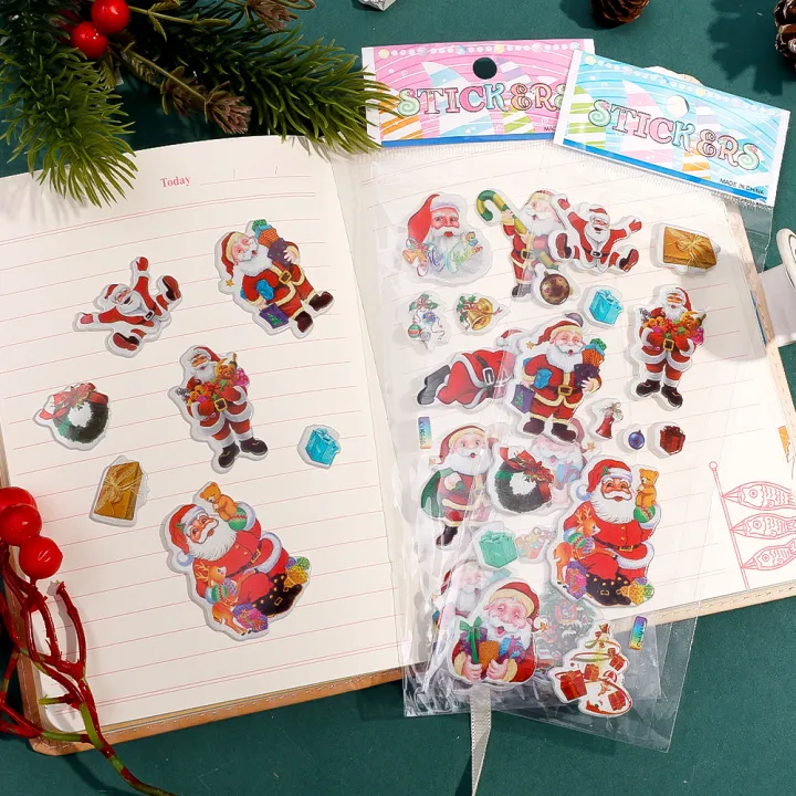 1/5/10Pcs%20Festival%20Gift%203D%20Bubble%20Sticker%20Cartoon%20Santa%20Claus%20Bell%20Puffy%20Stickers%20New%20Year%20Sticky%20Decor%20For%20Kid%20-%20Image%206