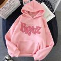 Bratz Letter Printed Plus Size Hooded Sweatshirt Men Women Hoodie Hip Hop Long Sleeve Streetwear Unisex Comfortable Clothes Tops. 