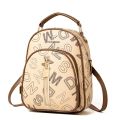 Women Anti Theft Backpacks Female Utility ShoulderBag Stylish Travel Bag 2024 Luxury Letter Printed Soft PU Leather Backpack. 