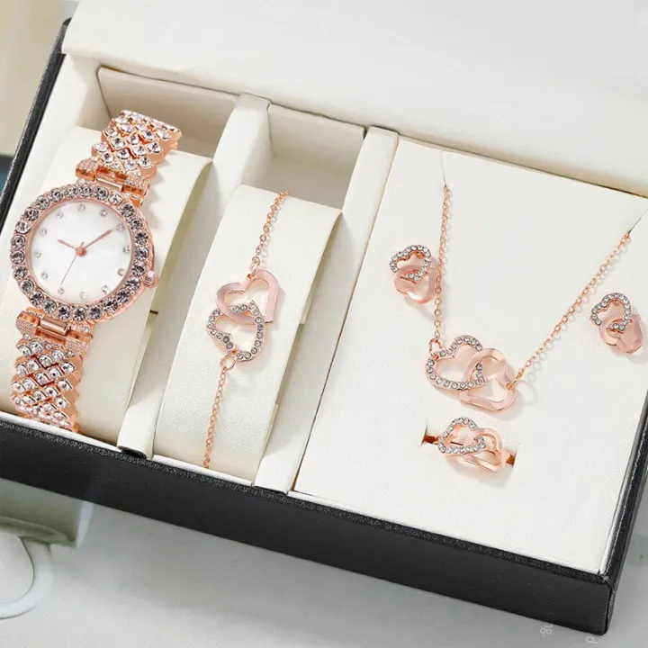 Luxury%20Fashion%206pcs%20Watches%20Set%20with%20Heart-shaped%20Jewelry%20for%20Women%20and%20Girls%20Party%20Matching%20Popular%20Jewelry%20-%20Image%202