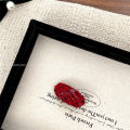 Korean Style round Gold Label New Year Red Knitted Cloth Hairpin Sweet Back Head Grip All-Match Hair Accessories. 