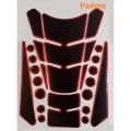 Universal Bike 3D Fuel Tank Pad. Tank Protector Sticker For Motorcycle. Model Button Red. 