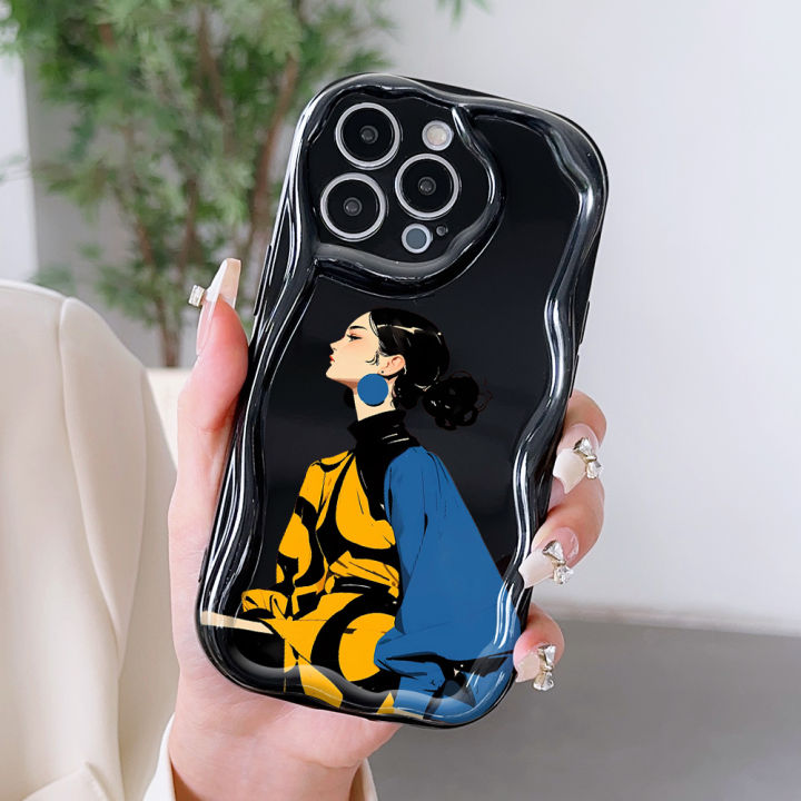 Jizetin%20for%20Redmi%2013%20Xiaomi%20Poco%20M6%204G%20Back%20Cover%20Fashion%20Queen%20Cream%20Wavy%20Edge%20Soft%20Silicone%20Phone%20Case%20-%20Image%206