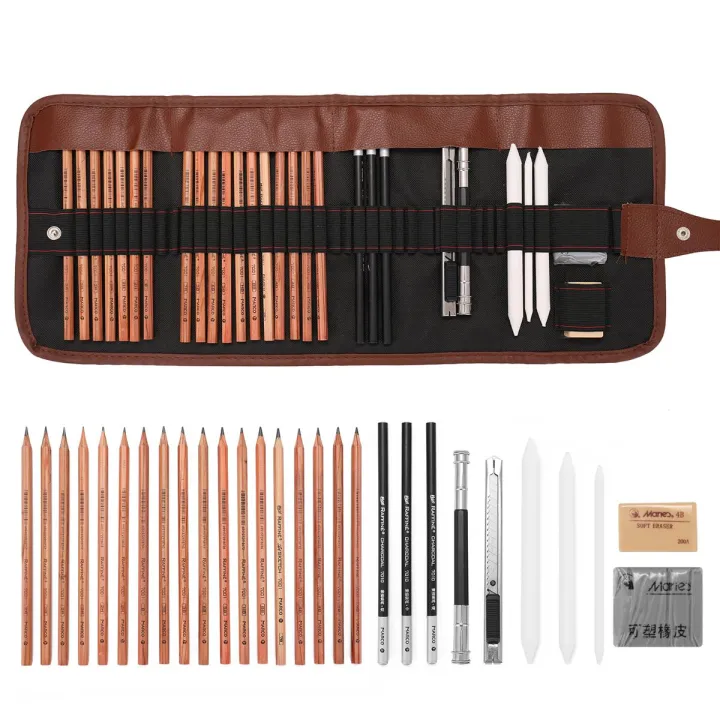 Drawing Beginner Sketch Set Charcoal Pencil Eraser Art Craft Painting ...