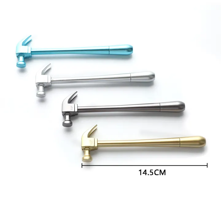 2Pcs%20Metallic%20Hammer%20Tool%20Stationery%20Creative%20Ballpoint%20Pen%20Hammer%20School%20Supply%20-%20Image%203