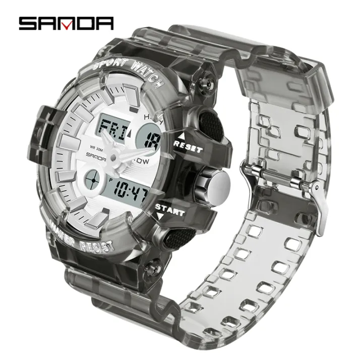 SANDA%20Baru%20Wanita%20Gaya%20Tali%20Transparan%20Jam%20Tangan%20Wanita%20Tahan%20Air%20LED%20Digital%20Dual%20Display%20Outdoor%20Mewah%20Jam%20Tangan%20Fashion%20Wanita%20-%20Image%204